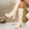 Fashion Ladies Shoes 2025 Back Zipper Women's Boots Fashion Round Toe Modern Boots Women Winter Plus Size Best Seller knee-High Boots