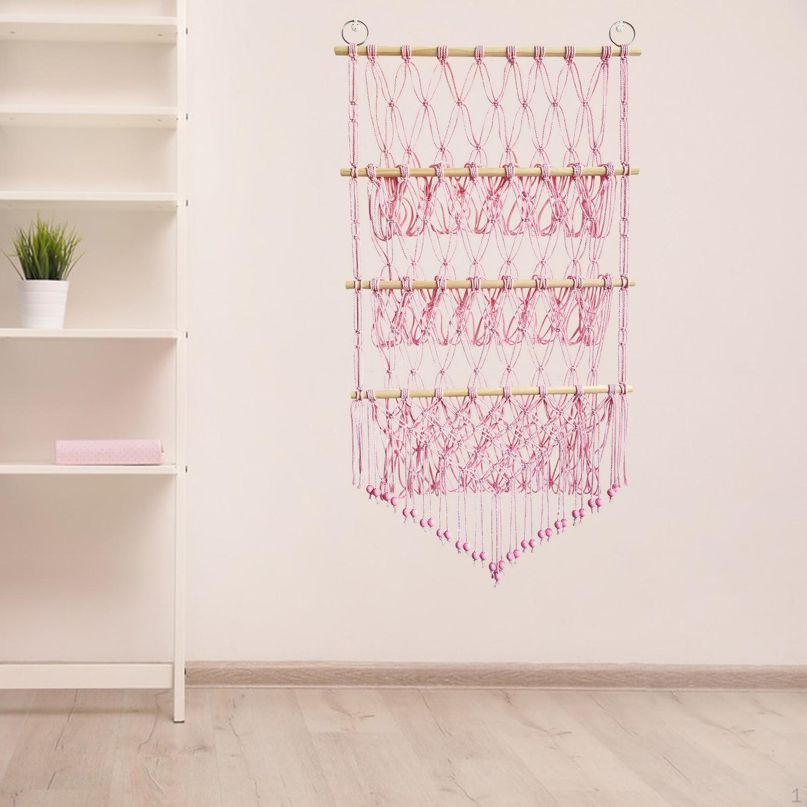 

Игрушка-гамак с чучелами животных, сетка в стиле бохо, декор макраме, органайзер, держатель, настенное подвесное хранилище для Pink