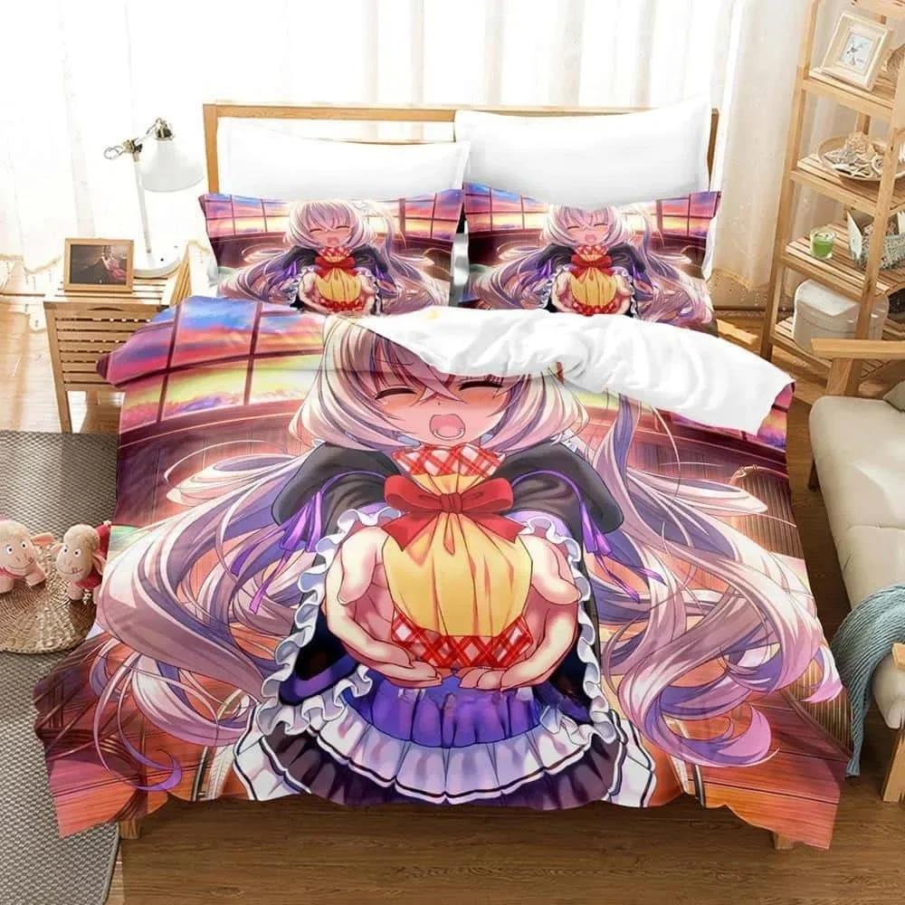 New 3d Print Anime Kawai Young Girls Amakano Beding Set Single Twin Ful Quen King-Sized Dimensionsd Dimensions Bed Linen Set Adult People Kid Bedrom