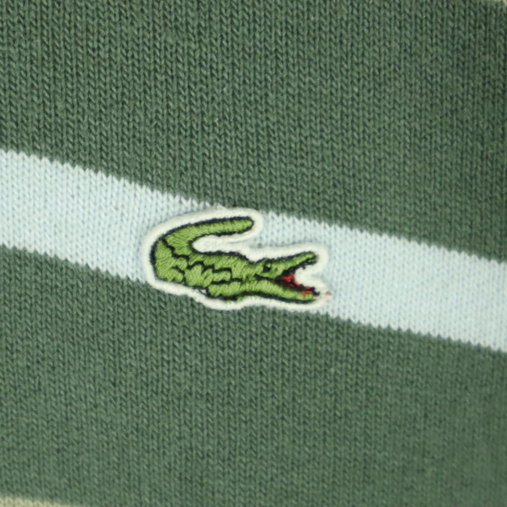 Produse de machiaj LACOSTE fabricate în Japonia Model în dungi Mânecă lungă Fermoar pe jumătate Tricotat Bărbați Folosit