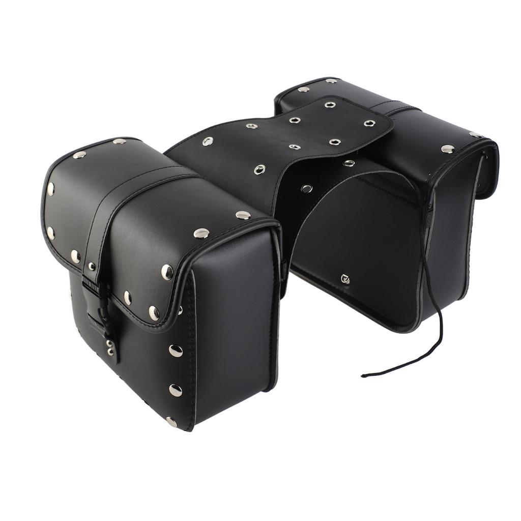 1 Pair Motorcycle Saddlebags Stylish PU Leather Side Bags Universal Luggage Storage Organizer Saddlebag Tool Bag