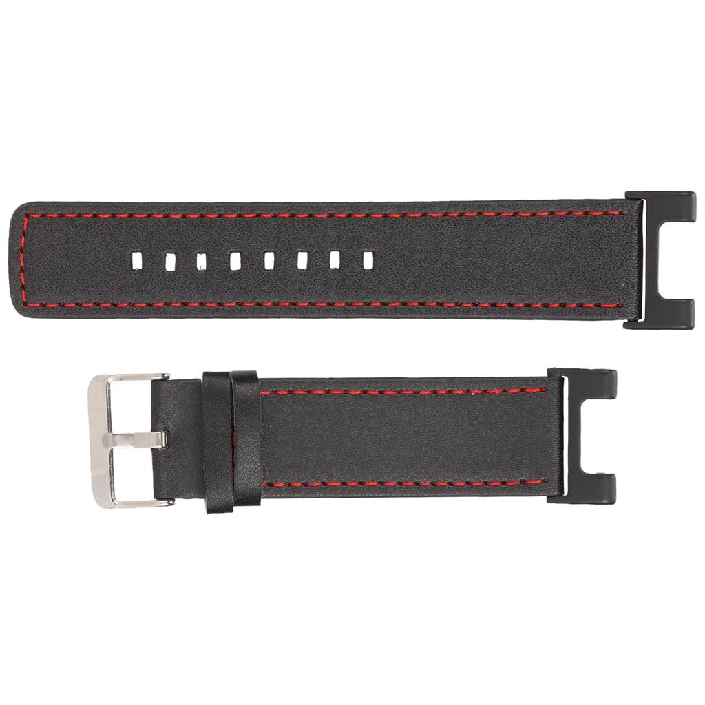 Pulseira de Couro para Relógio Pulseiras Inteligentes de Reposição para Amazfit T Rex Pro Preto