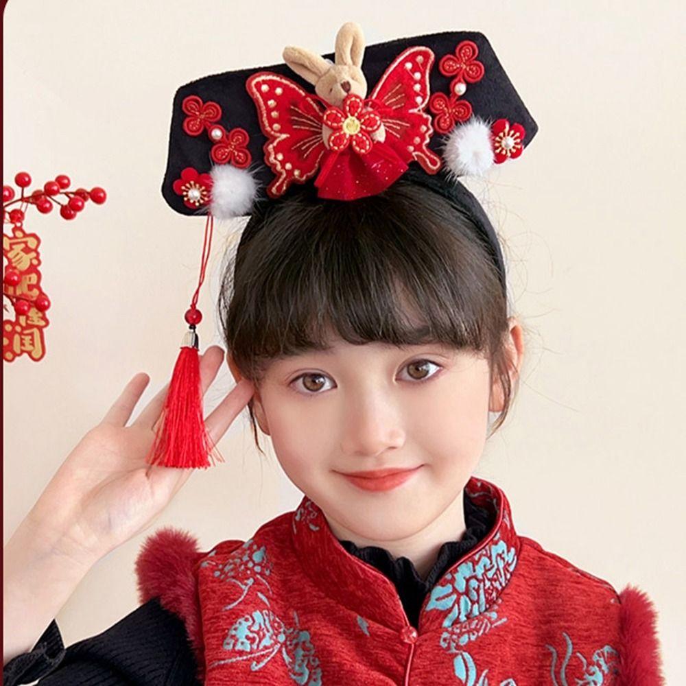 Flower Ancient Style Gege Headband Snake Year Hanfu Headwear  New Year Hair Accessories