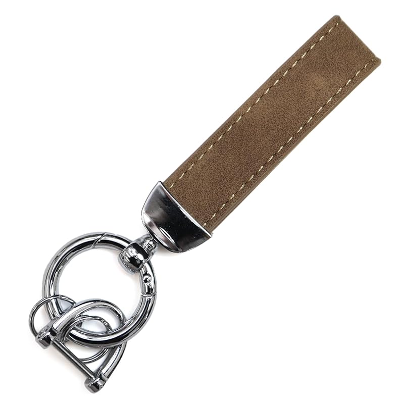 

[Glitter Punpun Maru] leather key ring [Silver x Brown] silver brown D-ring key leather strap car men s bike falling lost prevention NSKR-052
