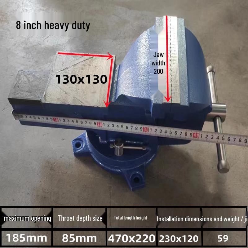 Industrial Heavy-Duty Bench Vise with Anvil - Available In Sizes 4" To 16"