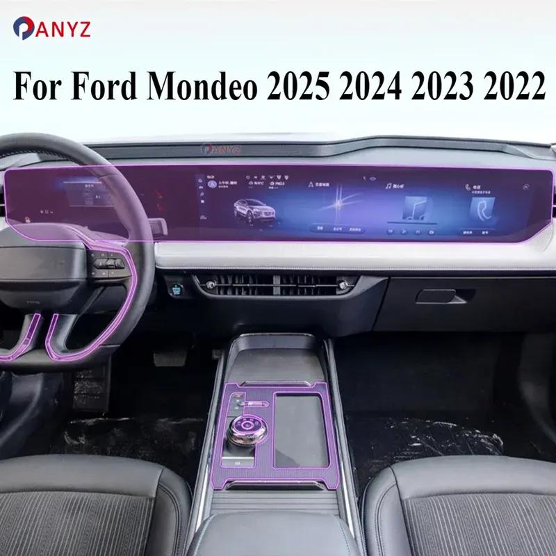Für Ford Mondeo 2025 2024 Innenraumzubehör Folie Transparentes TPU Schalthebelpanel Navigations-Mittelkonsole PPF Schutz