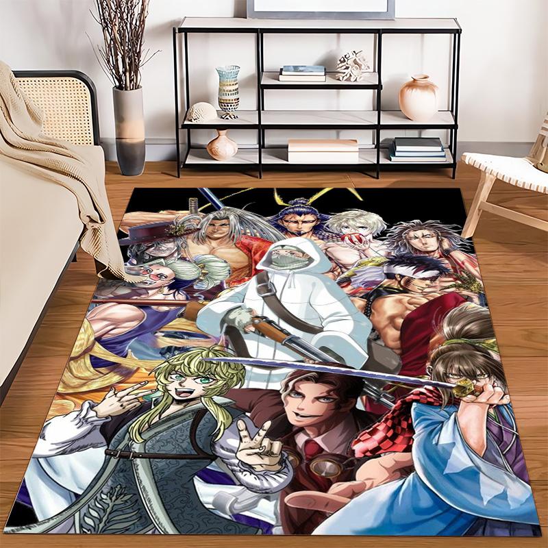 "Anime Style Carpet with Colorful Characters and Dynamic Design" Suitable for use as an anti-slip for living room bedroom sofas