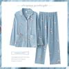 In the Elderly Pure Cotton Pajamas Women's Spring and Autumn Long-sleeved Middle-aged Mother Large Size Cardigan Set Old Lady Loungewear