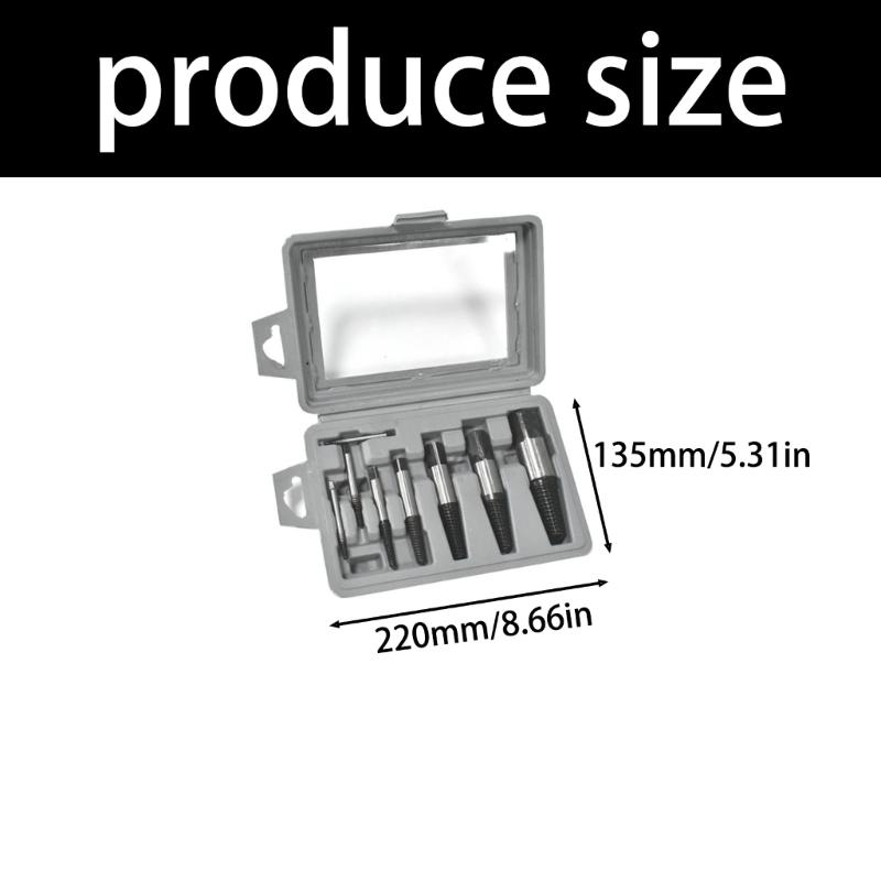 Plumbing Repair Kit With Carbon Steel Screw Removers Manual Plumbing Tool Set For Stripped Thread Extraction