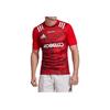 Adidas Logo Print Gestreift Schnelltrocknend Schwergewicht Amerikanischer Vintage Kurzarm T-Shirt Herren Oberteile Rot FK0784