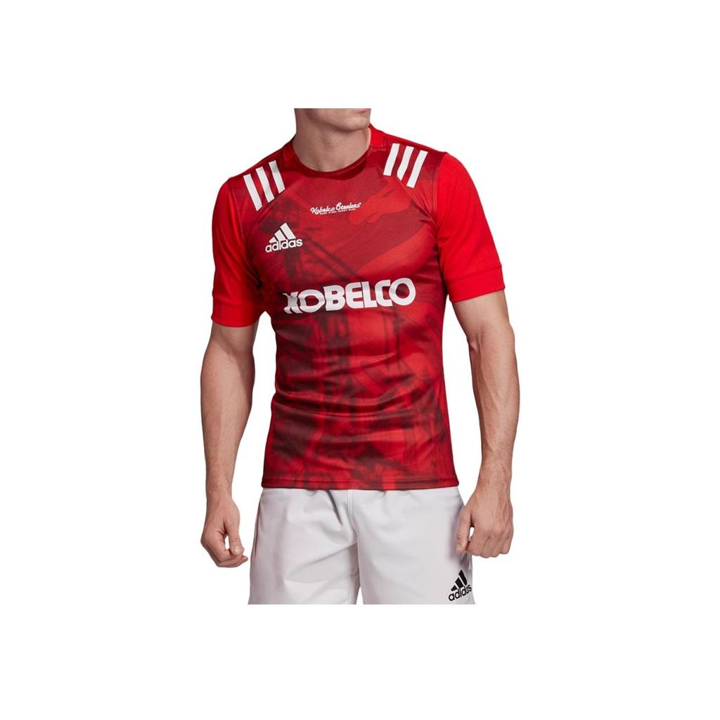 Adidas Logo Print Gestreift Schnelltrocknend Schwergewicht Amerikanischer Vintage Kurzarm T-Shirt Herren Oberteile Rot FK0784