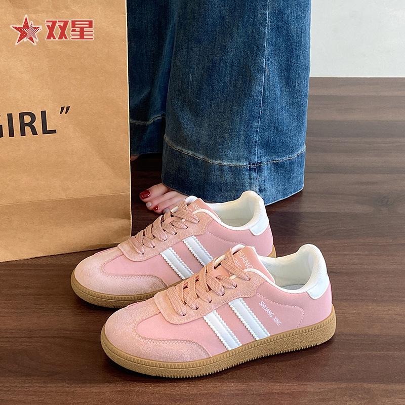 ZGSX-28020 [Price control above 69] Color matching flat-bottomed German training shoes 2025 spring and autumn women's shoes are comfortable and sports