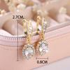Luxurious Oval White Stone Drop Earrings for Women Temperament Gold Color Party Wedding Engagement Accessories Earrings Fashion Jewelry