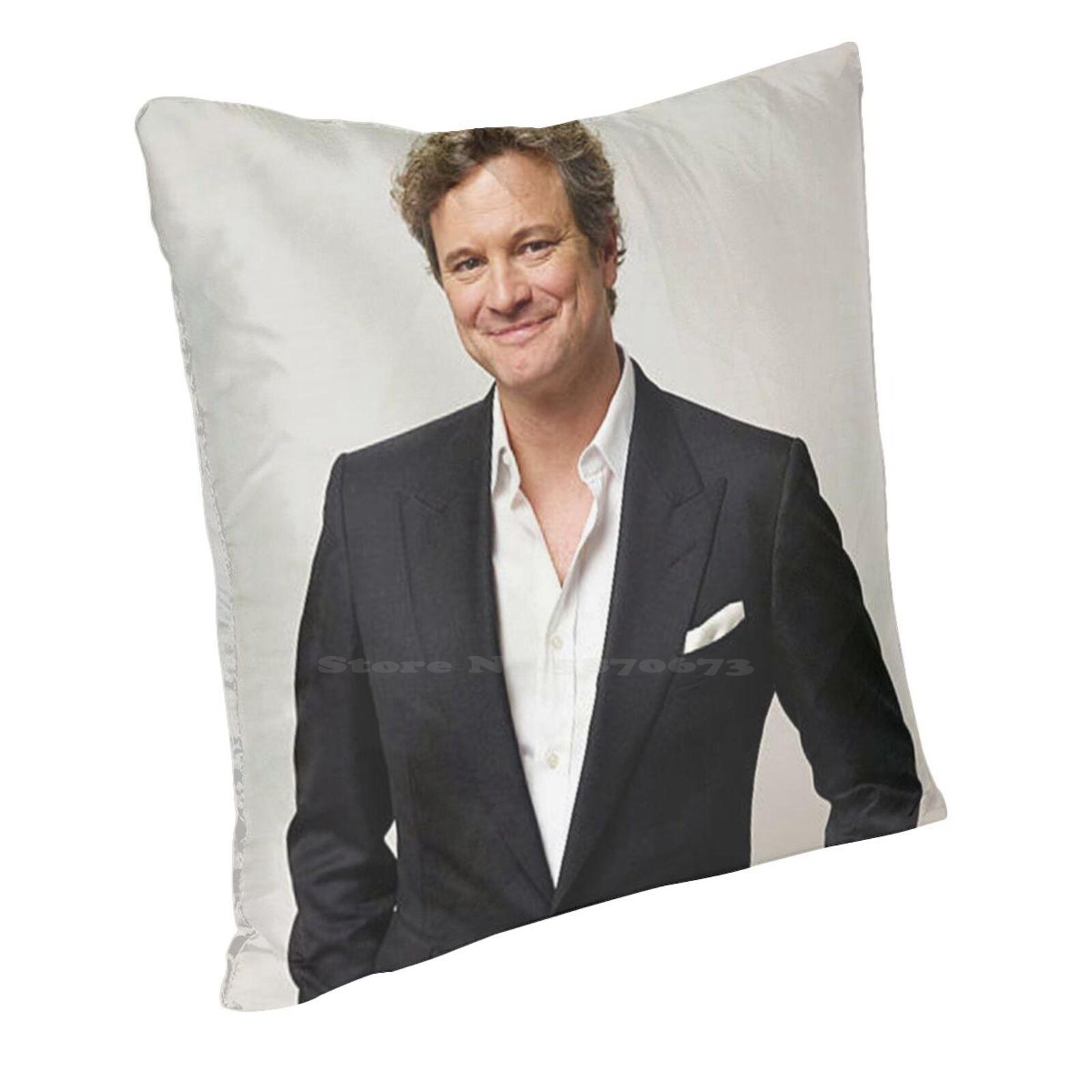 Colin Firth Aesthetic Home Sofa Car Waist Throw Pillowcase Colin Firth Handsome British Actor Celebrity Hot Tv Shows Movies Peach skin 18*18(CM)-1Pcs