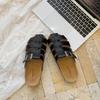 Thick-soled hollowed-out woven bag head Roman slippers women's 2025 new retro versatile one-pedal beach cool slippers