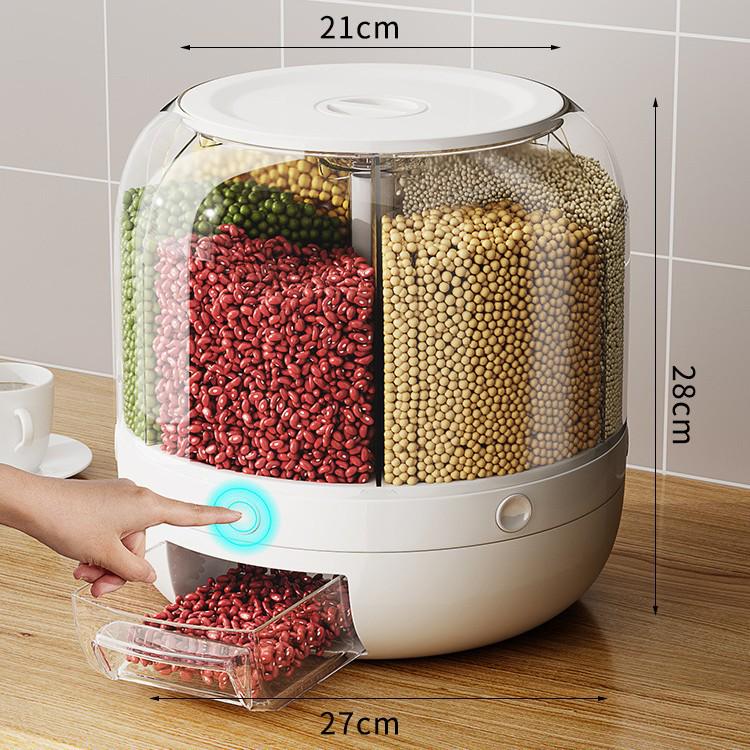 2024 Rotating Rice Storage Cylinder: Insect-Proof, Moisture-Proof, Sealed Grain Box for Home