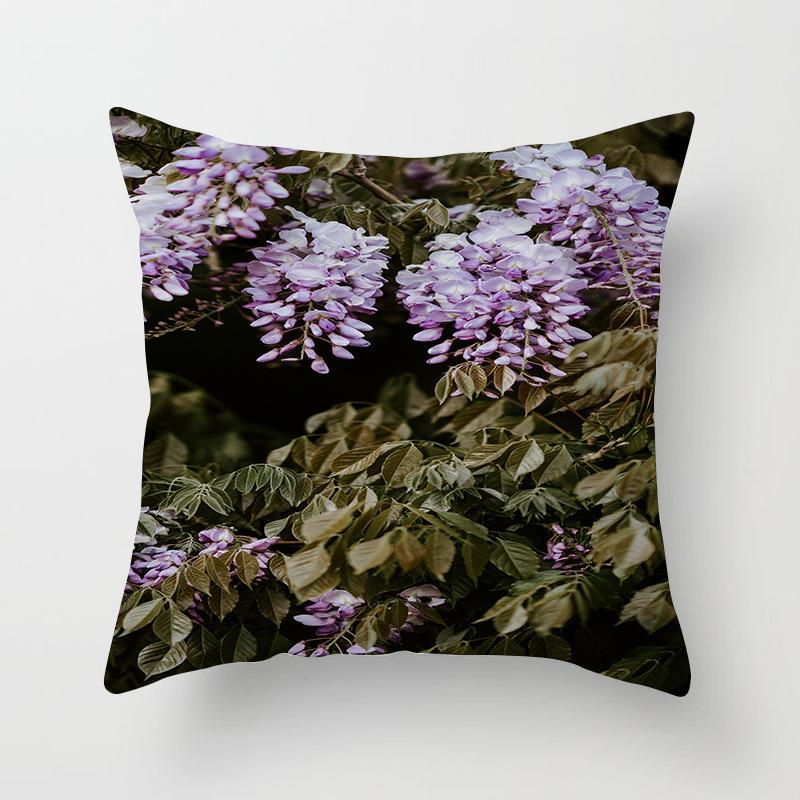Floral Plant Patterns Throw Pillow Cover With Short Plush Print For Living Room Sofa Decoration Cushion Cover Pillow Covers