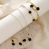 Womens' Five-Leaf Clover Jewelry Set: Versatile 5-Piece Set with Lucky Flower Necklace, Earrings, and Hand Jewelry