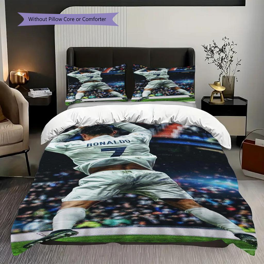 Ronaldo Legend Football Glory Threepiece Set Without Core 1 Duvet Cover 2 Pillowcase Without Core Bedding Set Soft And Comfortable