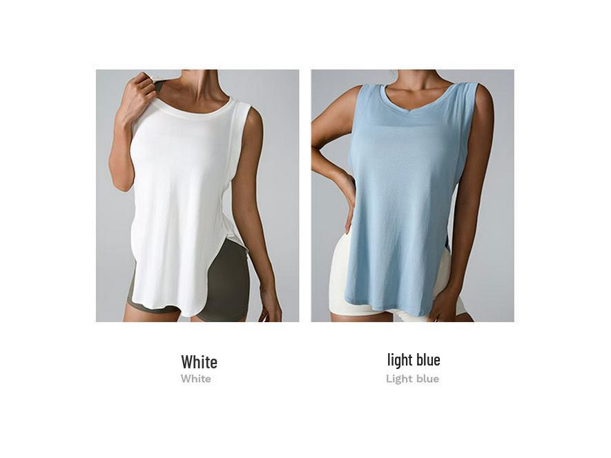 Volná dámská vesta bez rukávů na jógu a běh: Evropský a americký styl