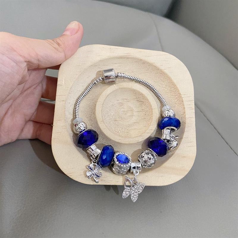 Panjia Style Purple Crystal Dream Catcher Pendant Bracelet for Women