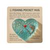 Fishing Lover Pocket Hug Token Sea Glass Heart-Shaped Acrylic Keepsake Encouragement Gift for Angler Dad Husband