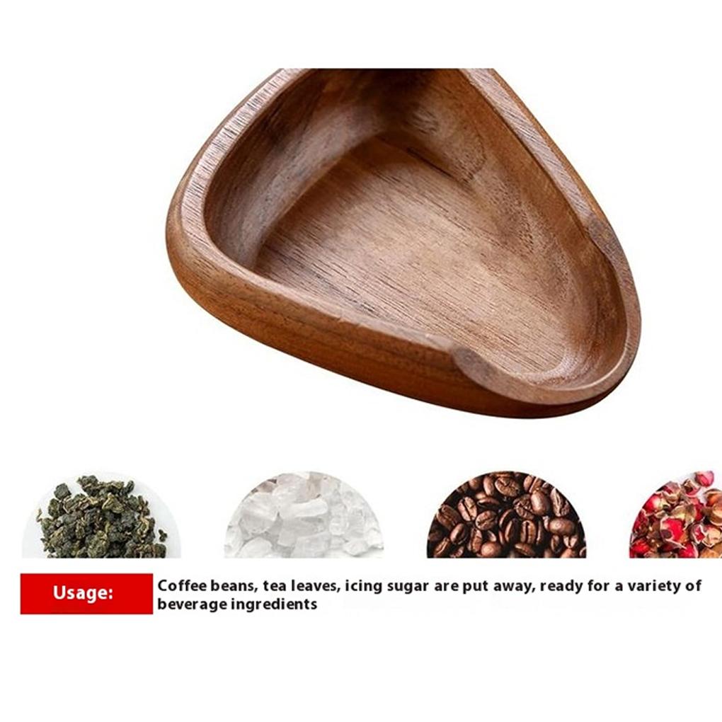Wooden Coffee Bean Dosing Bowl With Small Spoon Rest Natural Walnut Wood For Coffee Dosing Cup