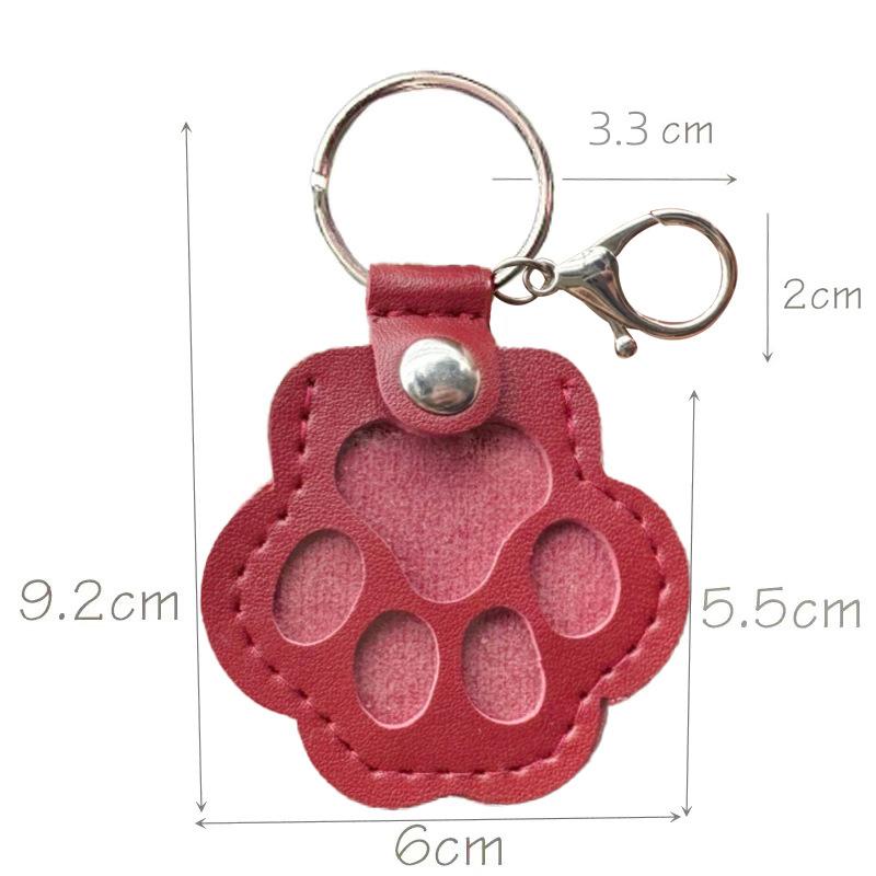 Pet Paw Keychain Cat Hair Storage Container Portable Keychain Pendant Homemade Pet Memorial Keychain Cute Paw Shape Bag Pendant