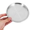 4 Pcs Stainless Steel Tray Plate Food Round Silver Vintage Dinner Dish Cake Dessert Metal