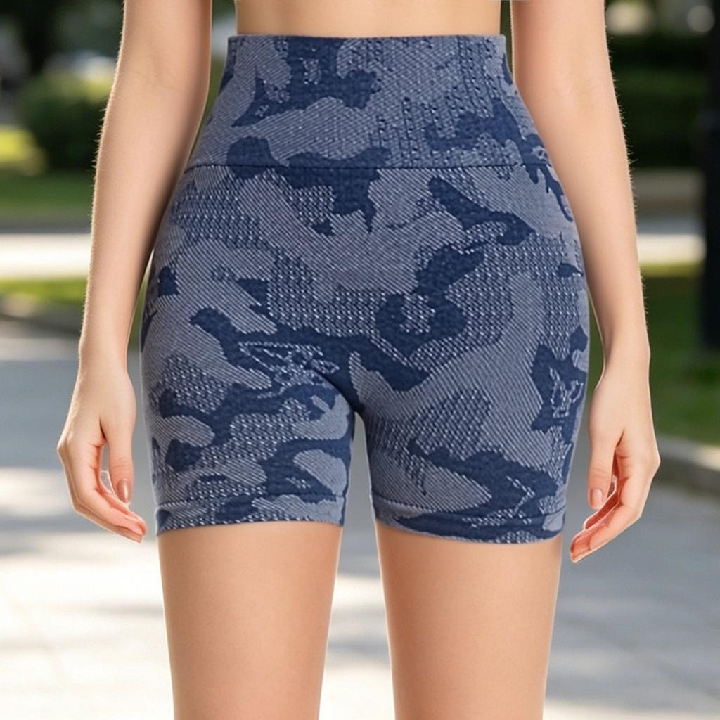 Pantaloncini da Yoga a Vita Alta da Donna Senza Cuciture Controllo Pancia Elasticizzati Pantaloncini da Allenamento Traspiranti Asciugatura Rapida Pantaloncini Sportivi per Esercizio Corsa Palestra