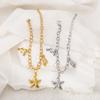 Women Fashion Exquisite Luxury Starfish Conch Dolphin Pendant Bracelet Necklace Retro Ocean Vacation Style Jewelry For Women