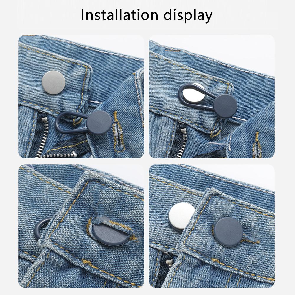 

15mm+18mm 2Pcs Pants Plastic Button Extenders Jeans Waist Extension Button Set Khaki
