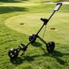 Wheeled Golf Bag Trolley Foldable Structure for Ball Pouch Lightweight