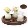 Decorative Wooden Tray Small Tray Round Wood Tray Multi-purpose Farmhouse Kitchen Countertop Home Decor Candle Holder CTP002