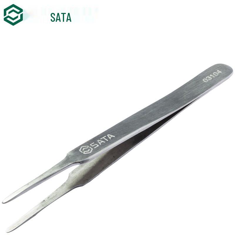 SATA 03104 Stainless Steel Wide-Head Tweezer