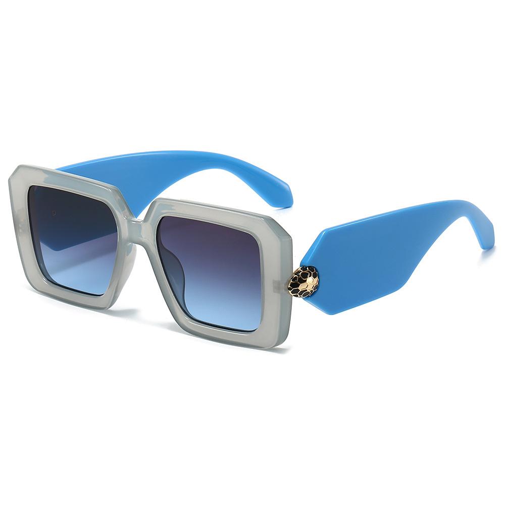 Fashion retro box street photography men's, women's sunglasses, European and American frame sunglasses, wide-leg glasses