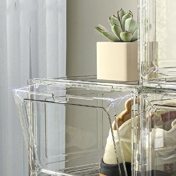 Stackable Plastic Shoe Storage Boxes Multipurpose Storage Containers Space Efficient Clear Boxes for Shoes Accessory