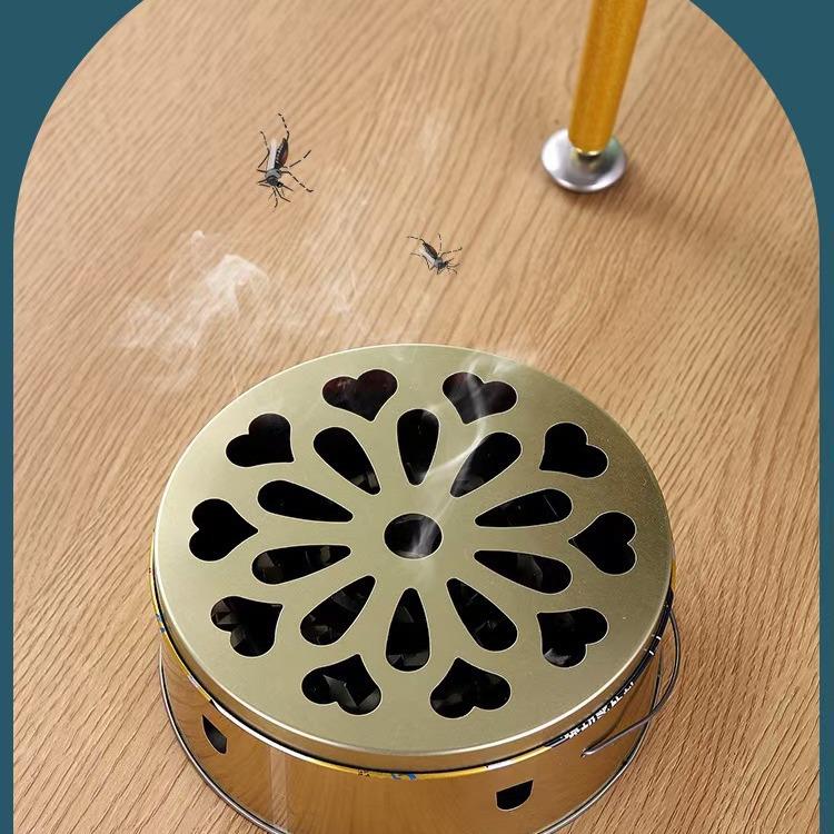 Stainless Steel Fireproof Mosquito Coil Holder with Lid and Safe Rack