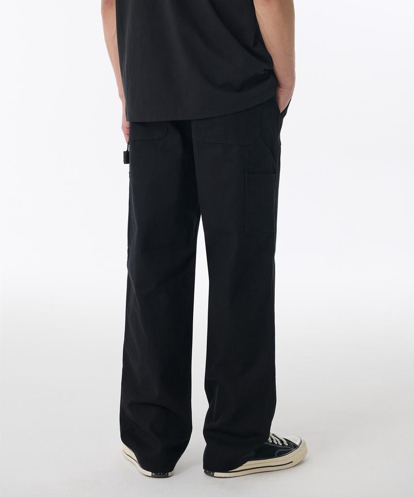 MUSINSA STANDARD Canvas Regular Fit Double Knee Carpenter Pants [Black]