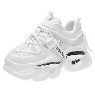 Mode 6CM Femmes Baskets à Plateforme Sping Maille Respirante Chunky Décontracté Chaussures de Papa Chaussures de Sport Vulcanisées Femme Antidérapant Baskets Féminines