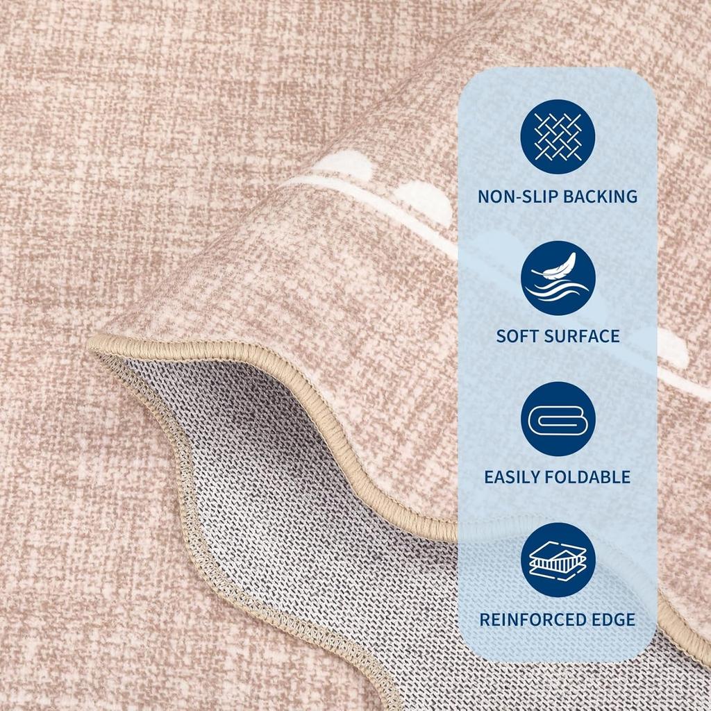 Kitchen Floor Mat Hallway Runner Rug Non-slip Long Carpet Home Decoration Insect Scalloped Bow Carpets Laundry Room Foot Mats