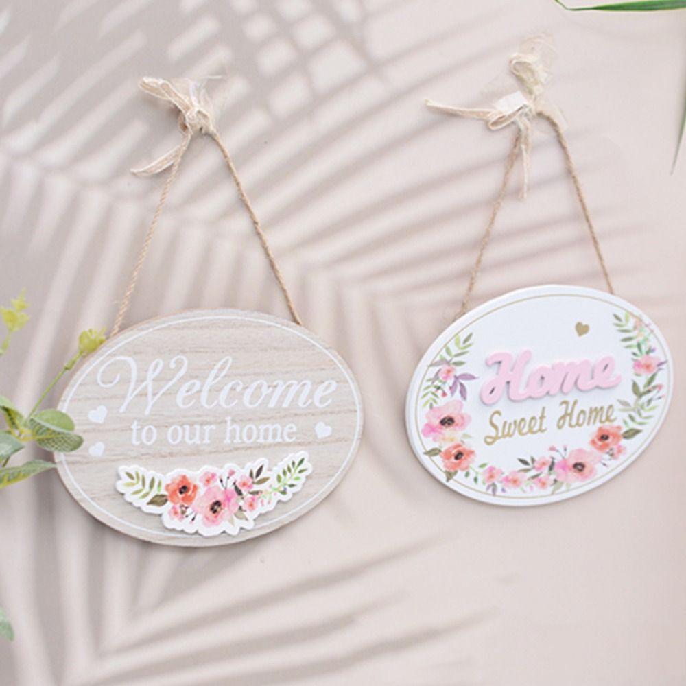 Handmade Home Decoration Double-sided Door Plate Garden Plaque Door Hanging Ornaments Layout Props