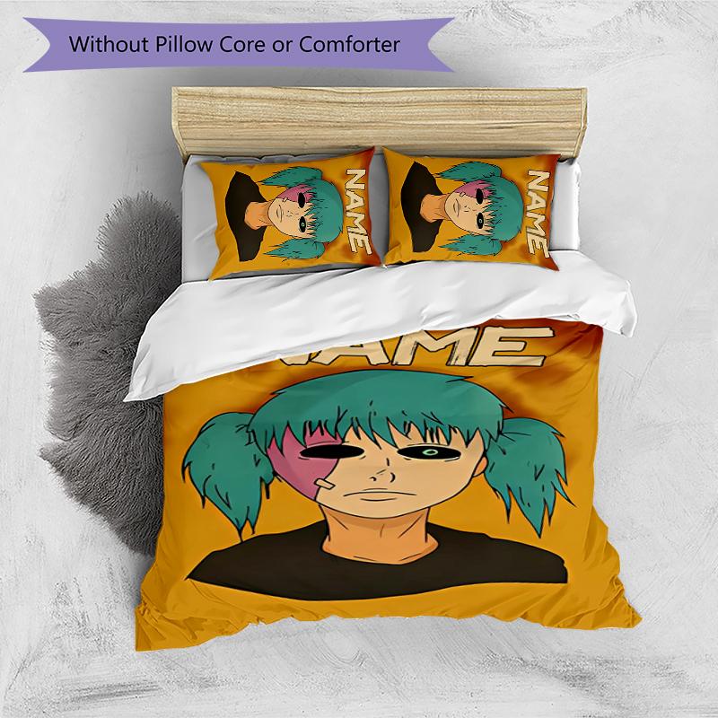 3pcs Custom Name Sally Face Bedding Set Duvet Cover Closure Includes 1 Duvet Cover & 2 Pillowcases for All Seasons Bedroom Decor