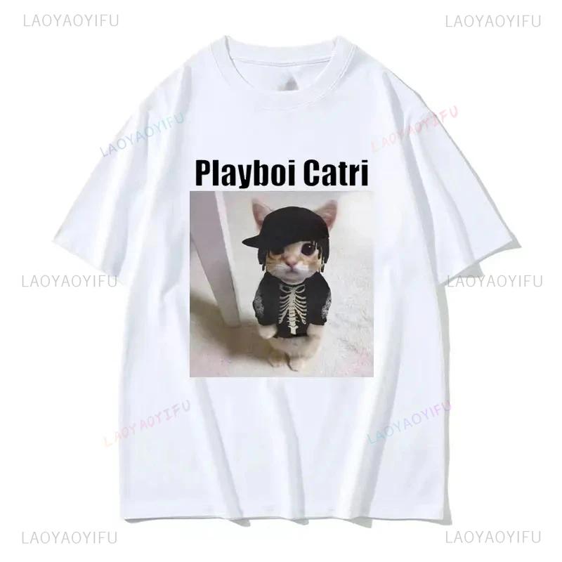 Playboi Carti Cute Cat Meme Funny Narcissist Opium Tshirt for Men Lady Hip Hop Fashion T Shirt Casual Unique New Style Tshirts
