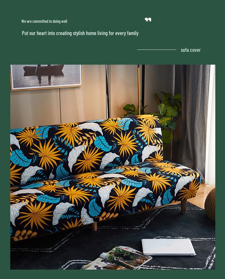 Elastic Dustproof Foldable Armless Sofa Bed Cover