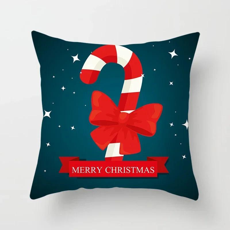 

Рождественские чехлы для подушек, рождественские наволочки с принтом конфет, украшение для вечеринки в отеле, наволочки, рождественские украшения 16x16Inch
