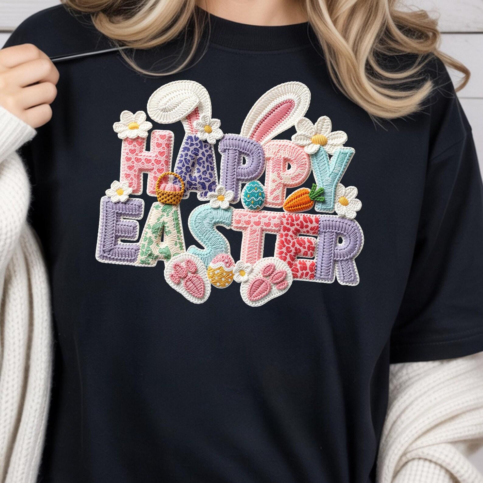 Happy Easter Shirt, Retro Easter Shirt, Love Easter Shirt, Cute Bunny Easter Day Gift, Love Graphic Tee, DTF Printed Shirt 120