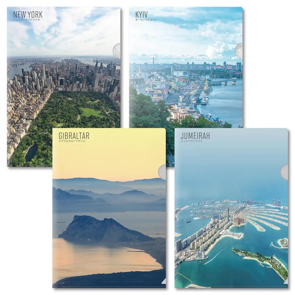 Clear File Set of 12 a reason behind that magnificent [Map World] B "There's scenery."