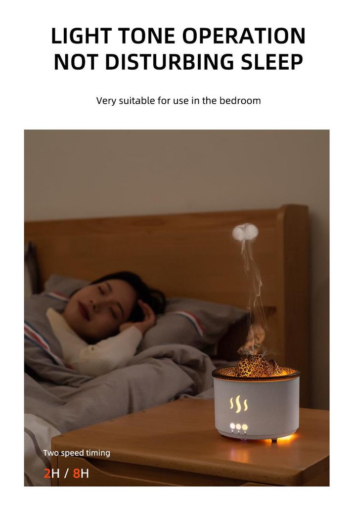 Large Capacity Volcano Bubble Ring Aroma Diffuser Humidifier with Crackle Design for Home Use