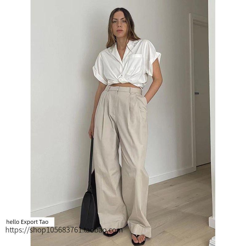 Western Style New Casual Trousers Draping Effect Design Comfortable Wide Leg Pants Casual Wide Leg Pants